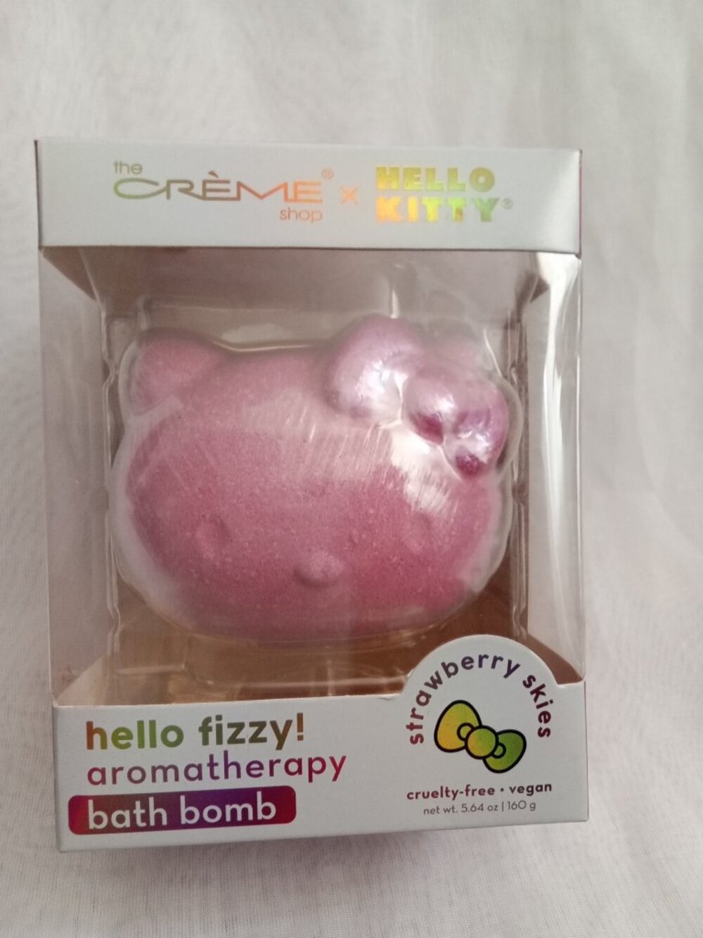 Brand‑new Hello Kitty x The Crème Shop “Strawberry Skies” aromatherapy bath bomb